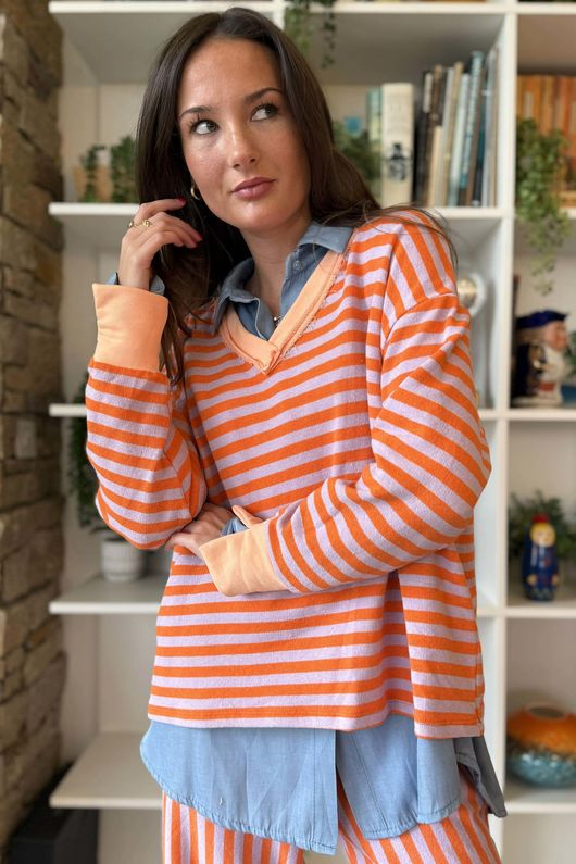 Shoreditch Classic V Sweat Aperol & Lilac /7=